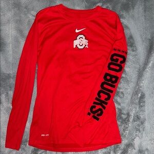 Nike Red Ohio State Long Sleeve Tee